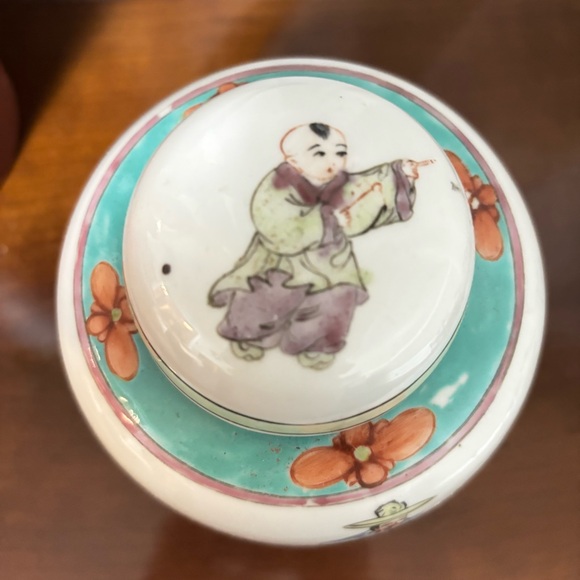 Vtg Antique CHINESE Asian Porcelain VASE Ginger Jar FAMILLE VERTE Children QING - Picture 3 of 13